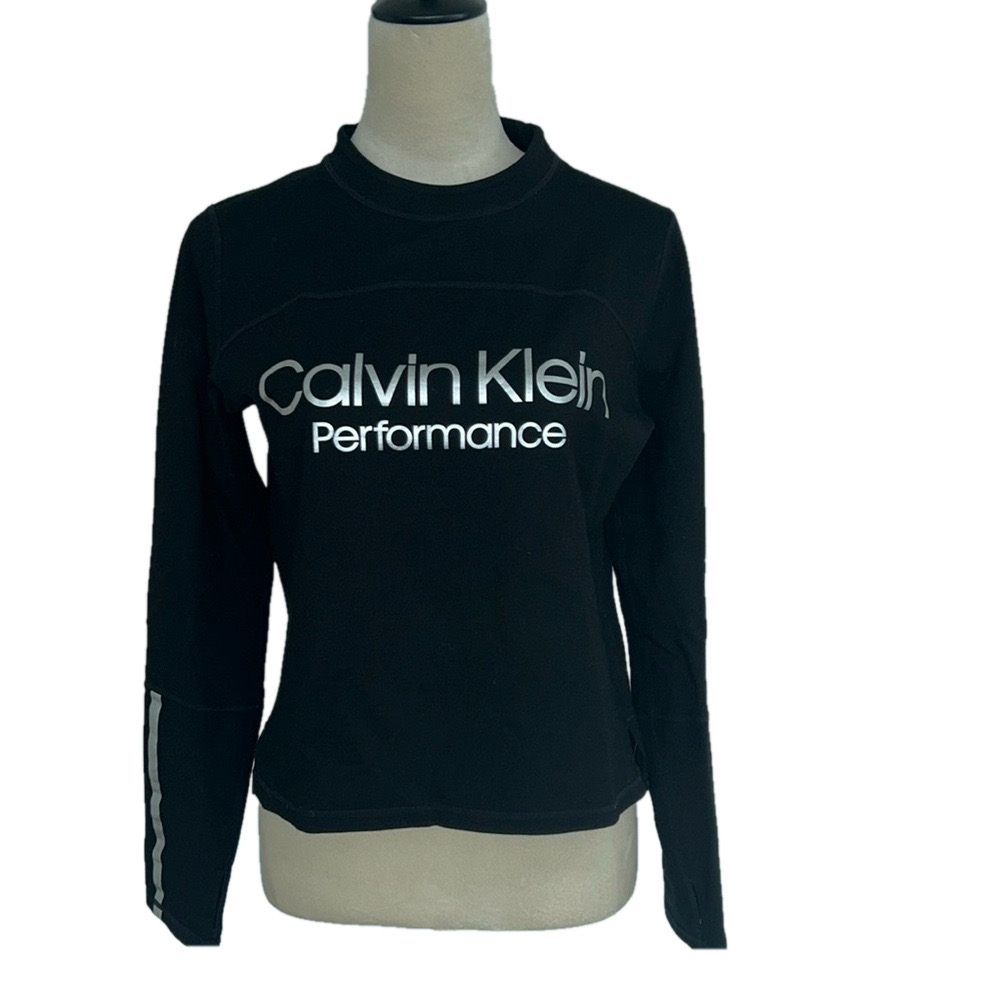 Calvin Klein Performance: Black Crop Pullover: Size Medium